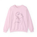 Minimal Line Art Face Crewneck Sweatshirt — Elegant Portrait Pullover for Calm, Creative Style