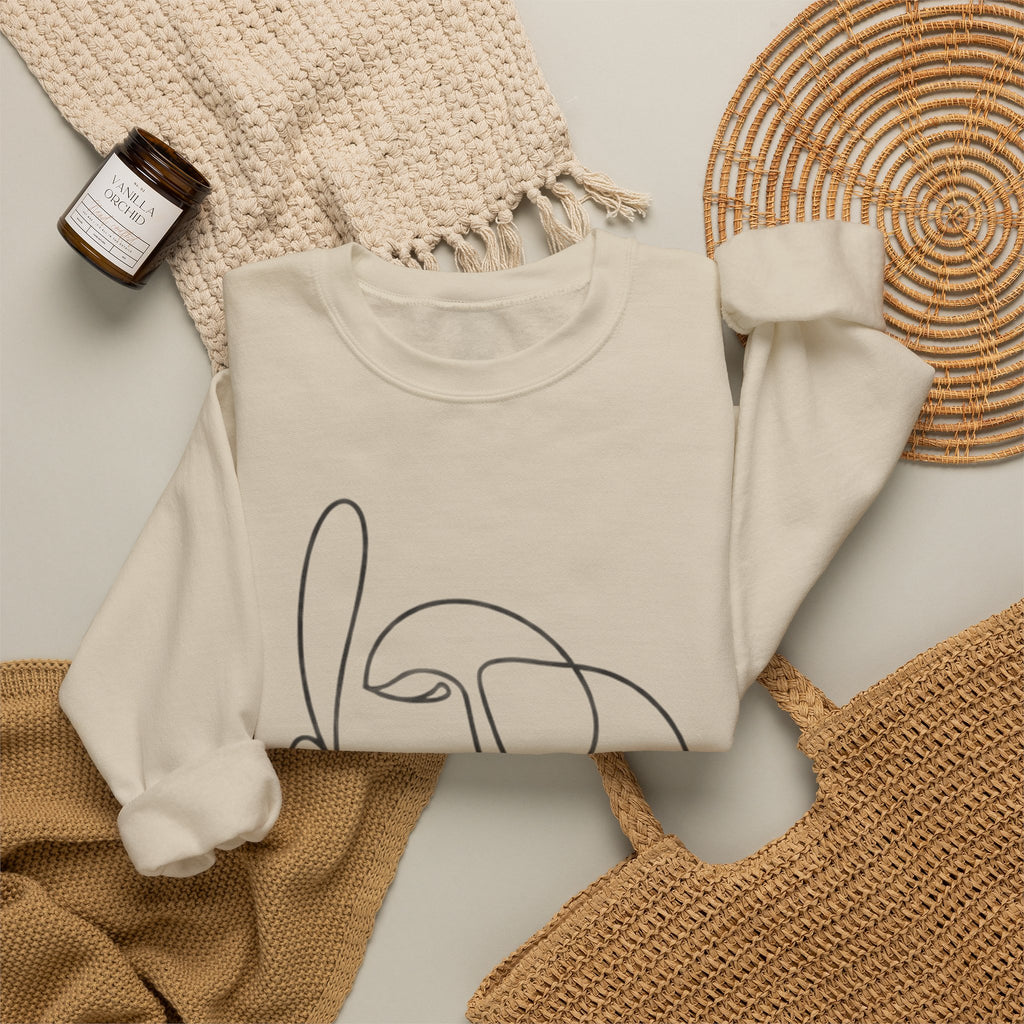 Abstract Line Art Face Crewneck Sweatshirt