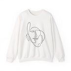 Abstract Line Art Face Crewneck Sweatshirt