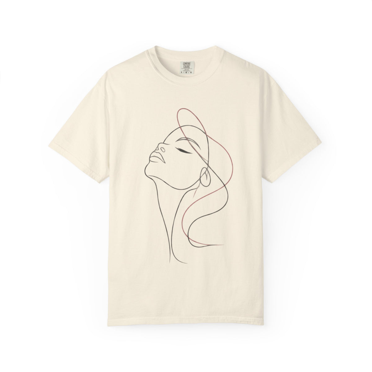 Line Art Face T-Shirt — Minimalist Woman Profile Graphic Tee