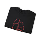 Minimalist Line-Art Face Sweatshirt — Modern Abstract Crewneck