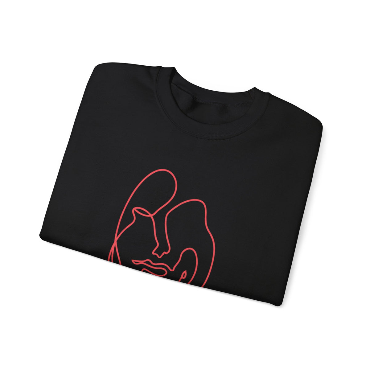 Minimalist Line-Art Face Sweatshirt — Modern Abstract Crewneck