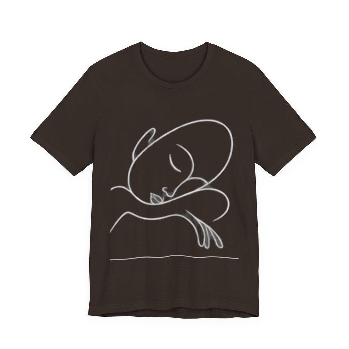T‑Shirt — Minimal Sleeping Cat Line Art Tee
