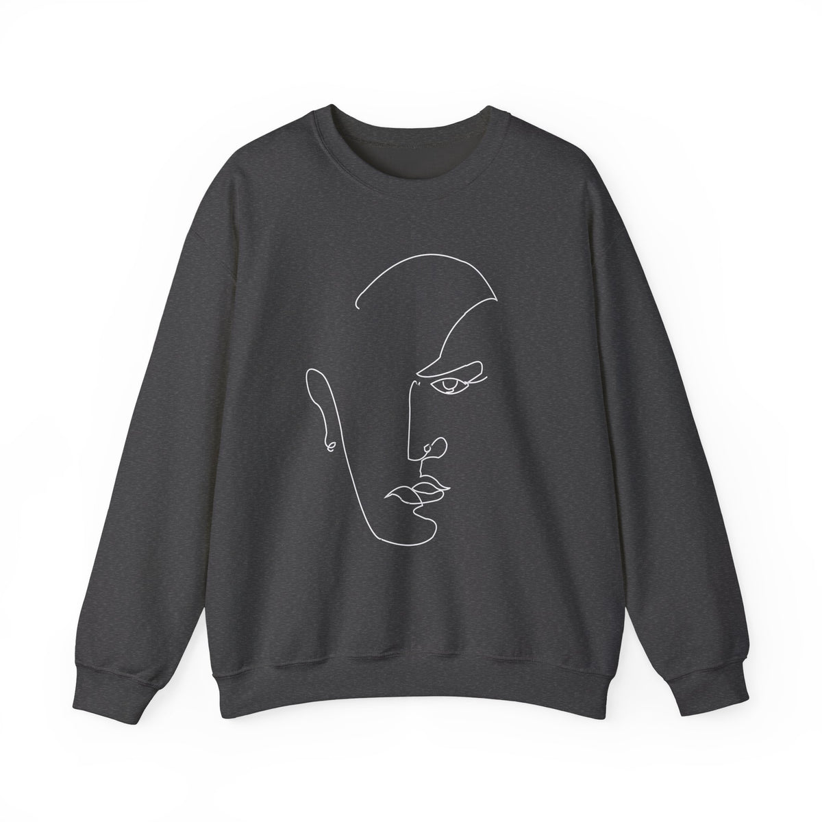 Minimal Line Art Face Sweatshirt