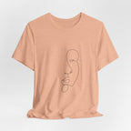 Minimal One-Line Face Tee — Modern Abstract Art T-Shirt