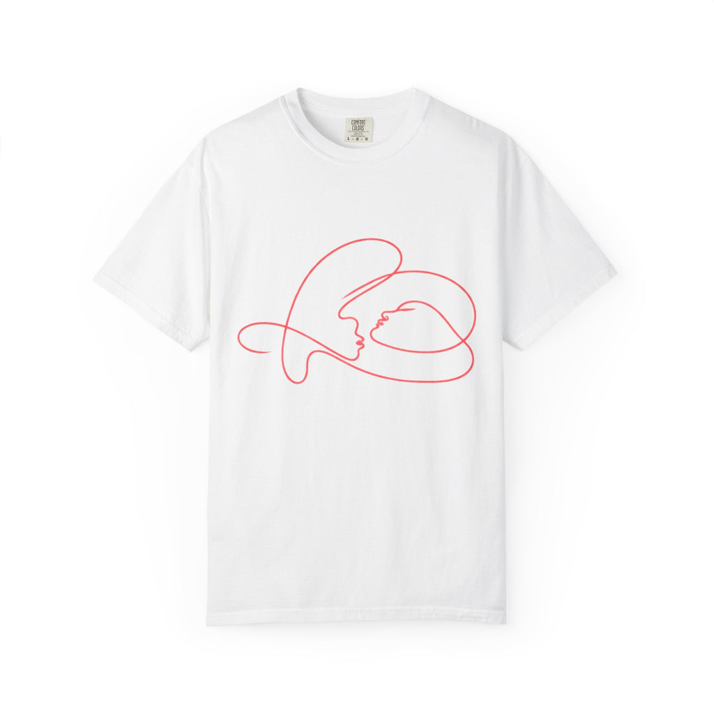 Abstract Line Art Heart T-Shirt — Minimalist Love Graphic Tee