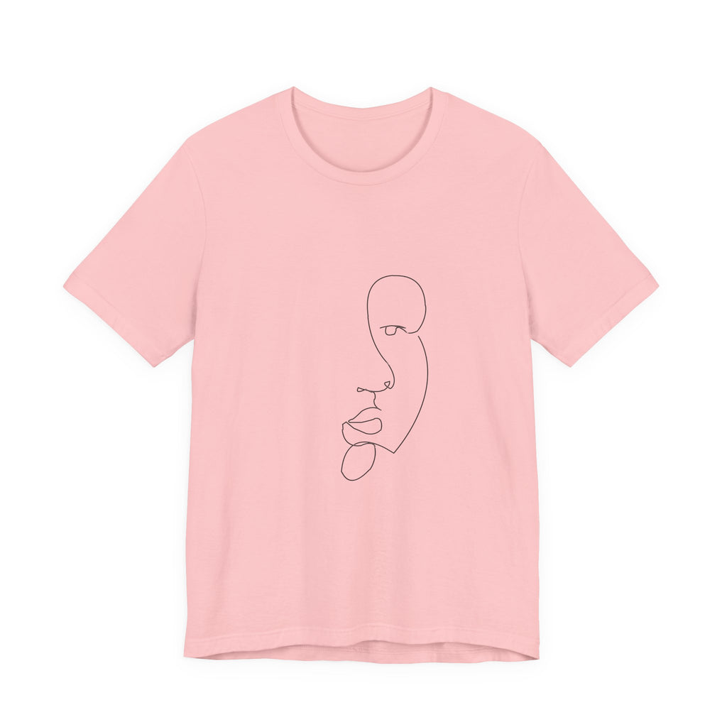 Minimal One-Line Face Tee — Modern Abstract Art T-Shirt