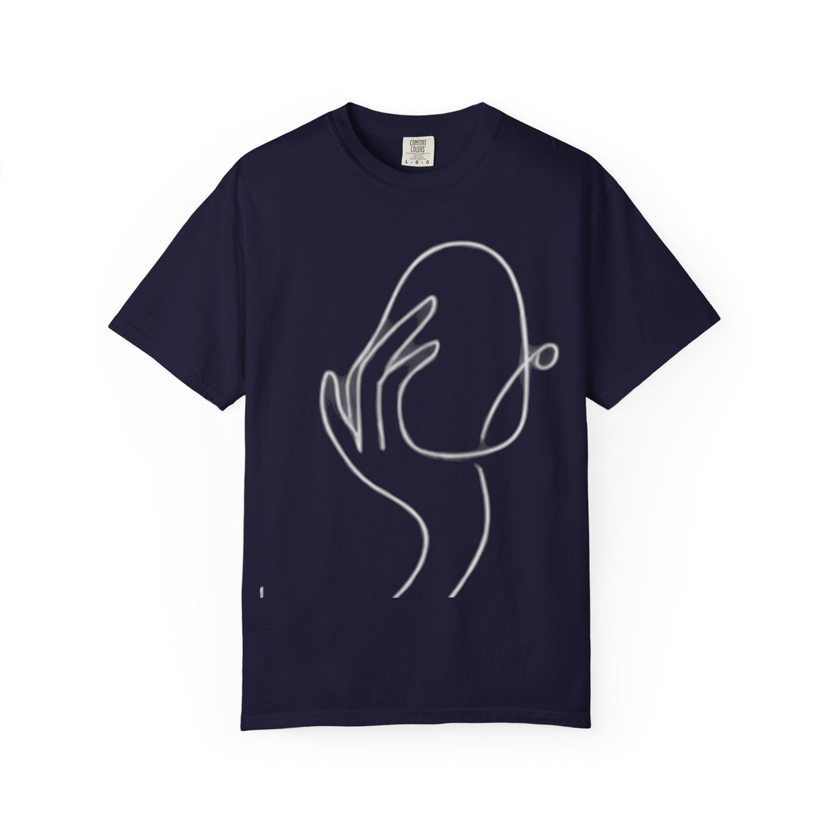 Minimalist Line Art Hand T-Shirt — Modern Abstract Graphic Tee