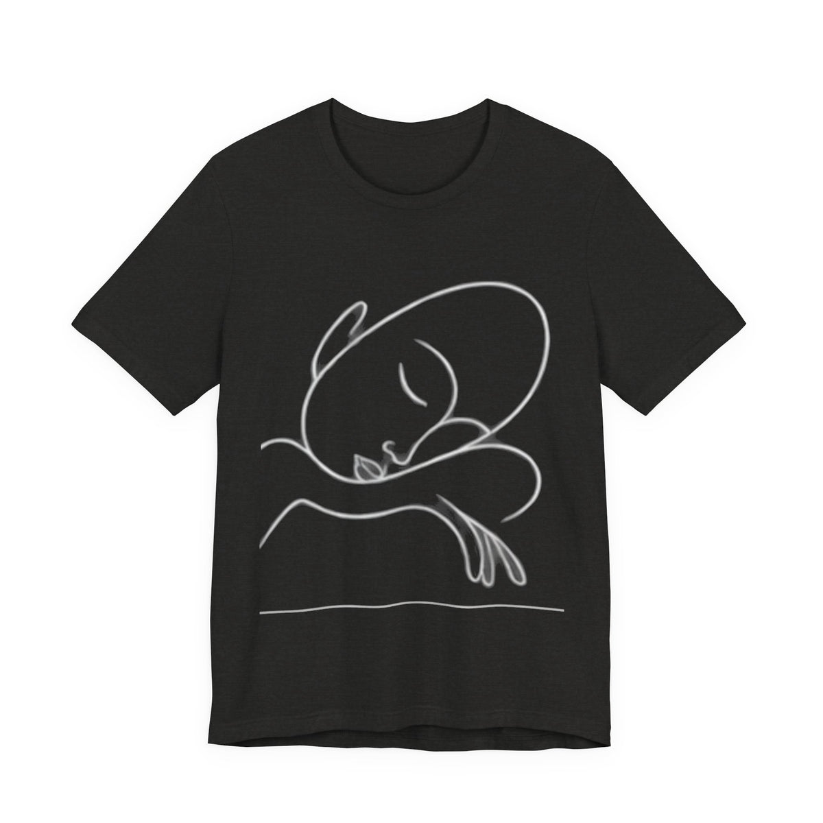 T‑Shirt — Minimal Sleeping Cat Line Art Tee