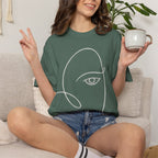 T-Shirt — Minimal Line Art Face Tee
