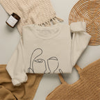 Minimal Line Art Face Sweatshirt — Abstract One-Line Portrait Crewneck