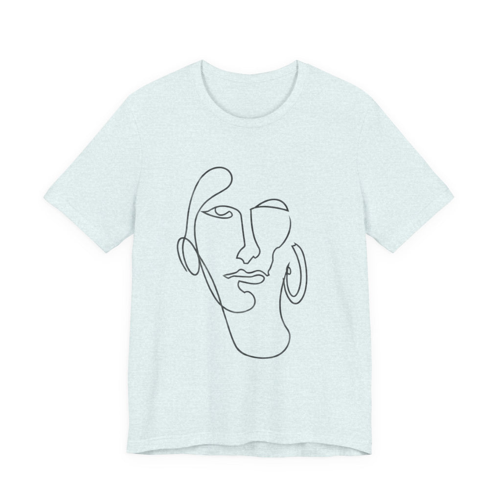 Abstract Line Art Face T‑Shirt — Minimalist One-Line Portrait Tee