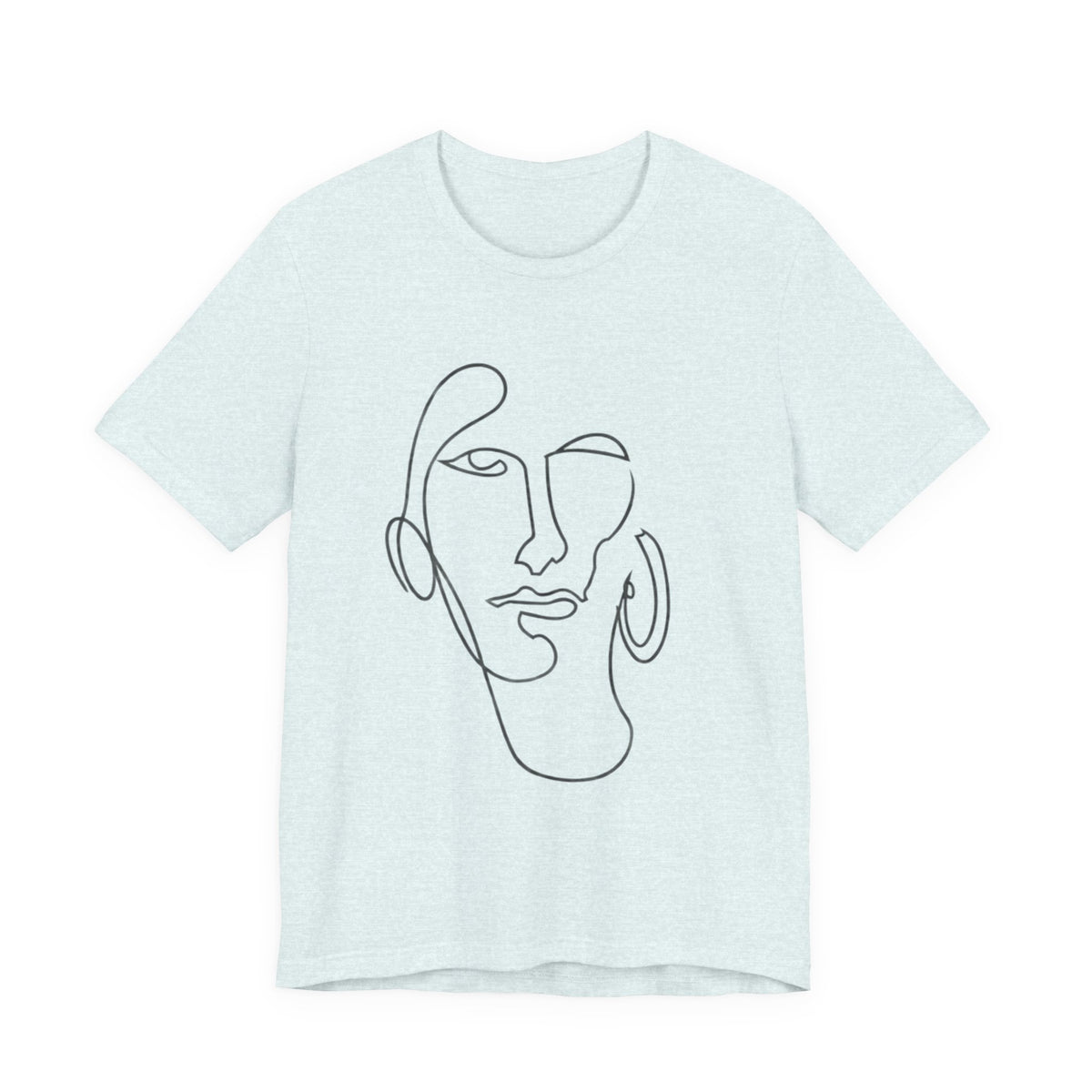 Abstract Line Art Face T‑Shirt — Minimalist One-Line Portrait Tee