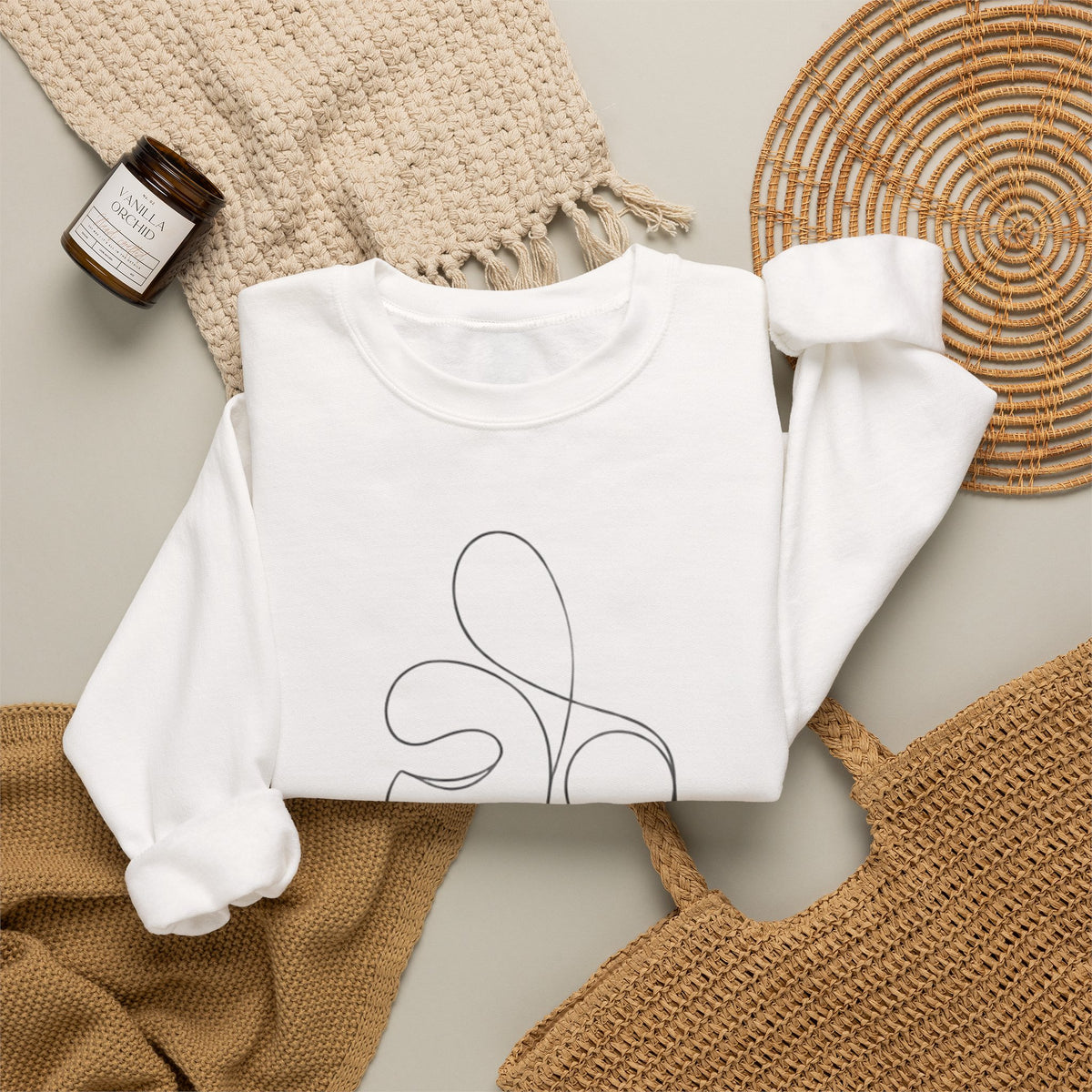 Within 11 | Minimalist Line Art Face Crewneck Sweatshirt