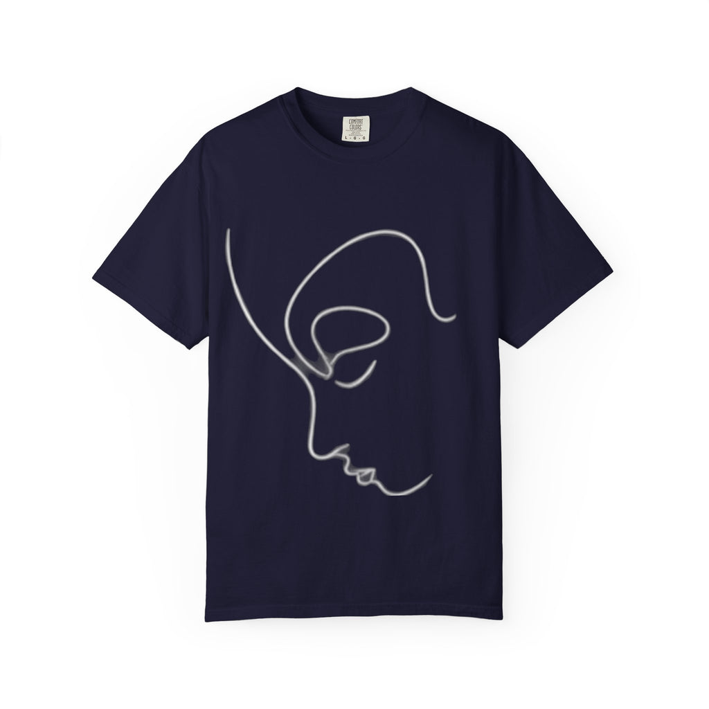 Minimal Line Art Face T-Shirt — Abstract Single-Line Portrait Tee