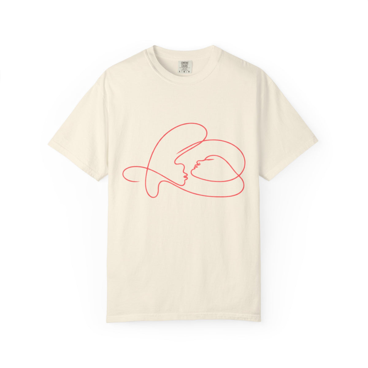 Abstract Line Art Heart T-Shirt — Minimalist Love Graphic Tee