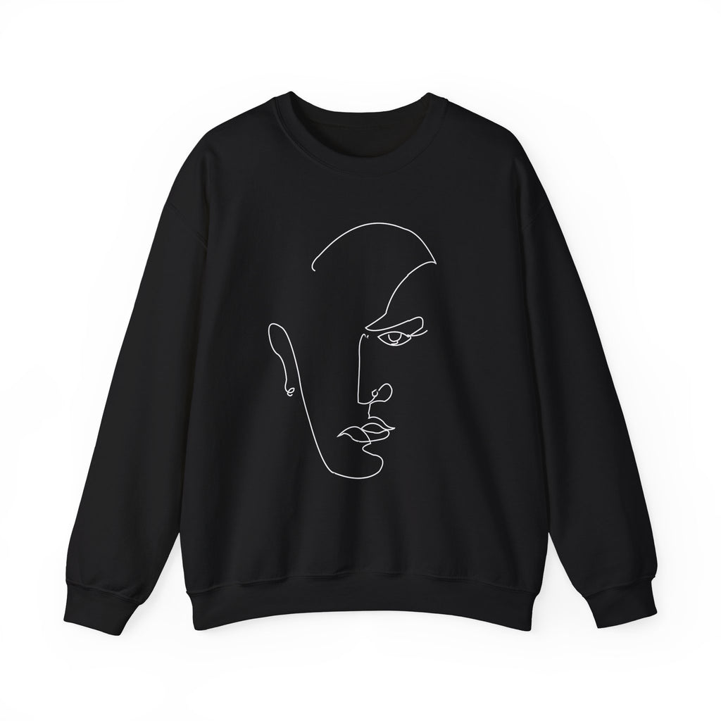 Minimal Line Art Face Sweatshirt