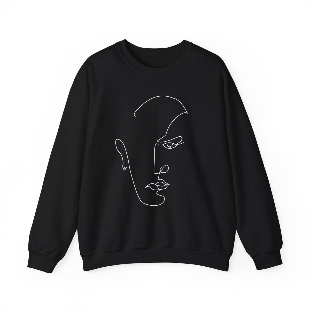 Minimal Line Art Face Sweatshirt