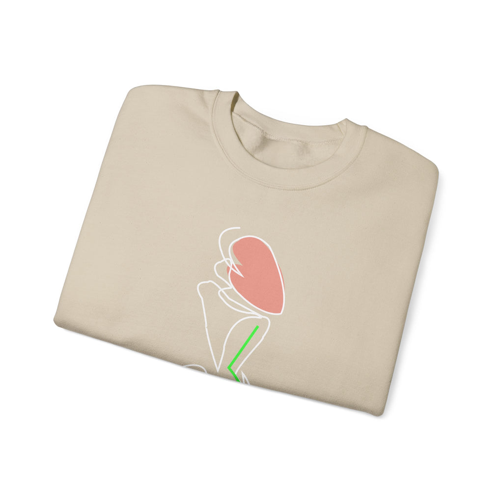 Minimal Pink Tulip Sweatshirt – Simple Floral Crewneck