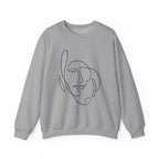 Abstract Line Art Face Crewneck Sweatshirt