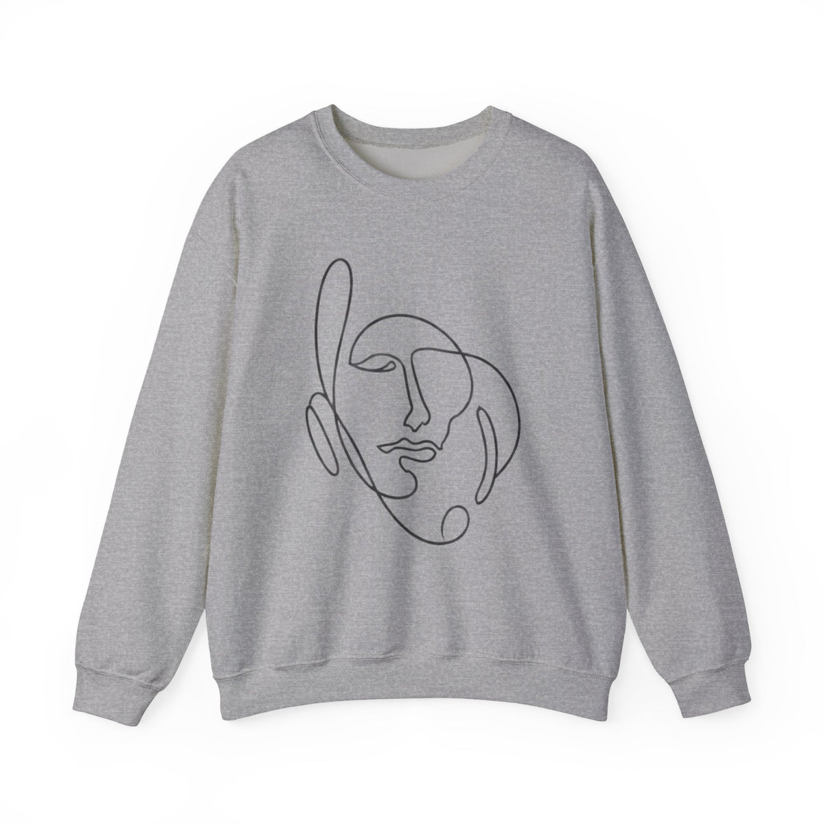 Abstract Line Art Face Crewneck Sweatshirt