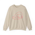 Crewneck Sweatshirt — Minimalist Pink Line Art Skull Graphic