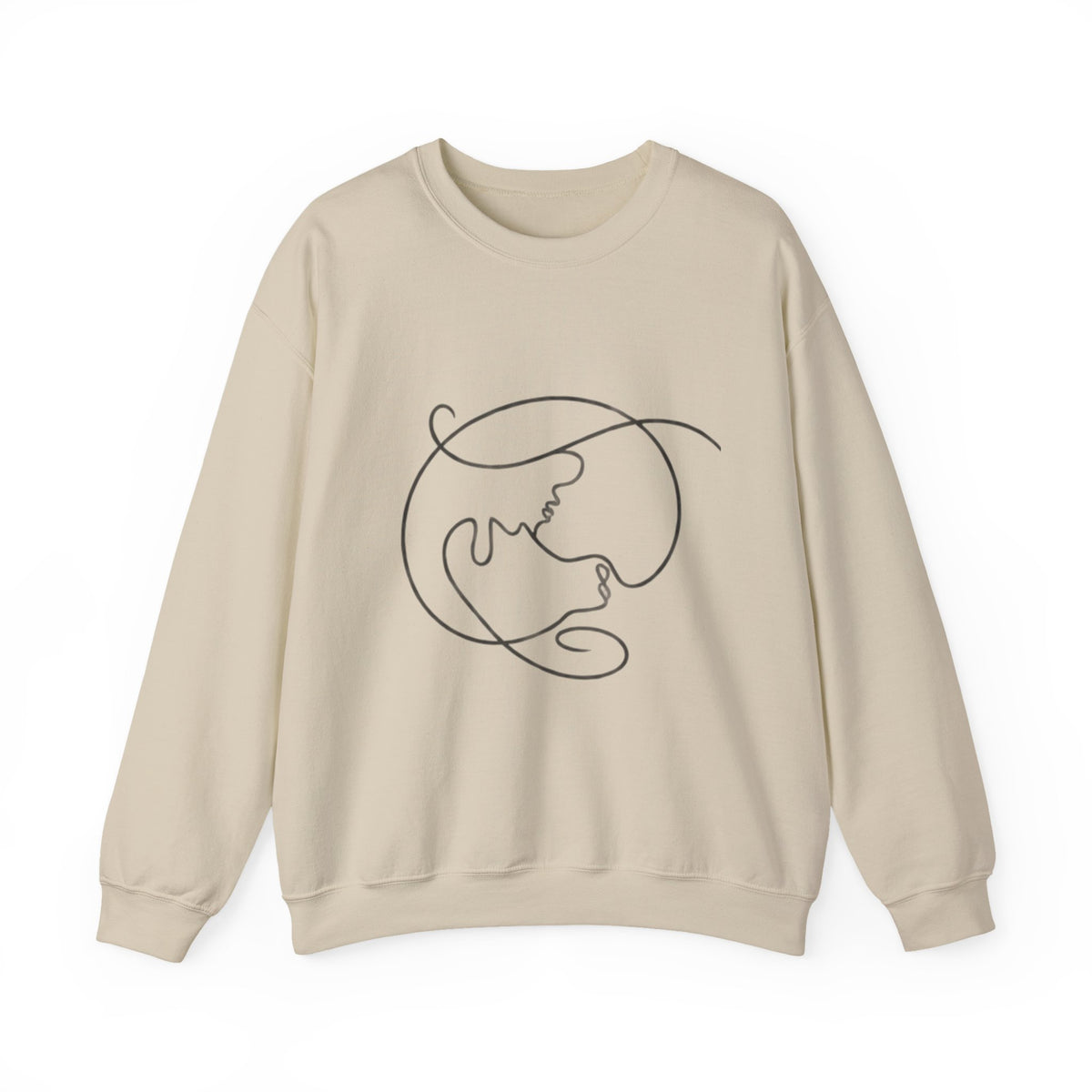 Minimal Line Art Earth Crewneck Sweatshirt