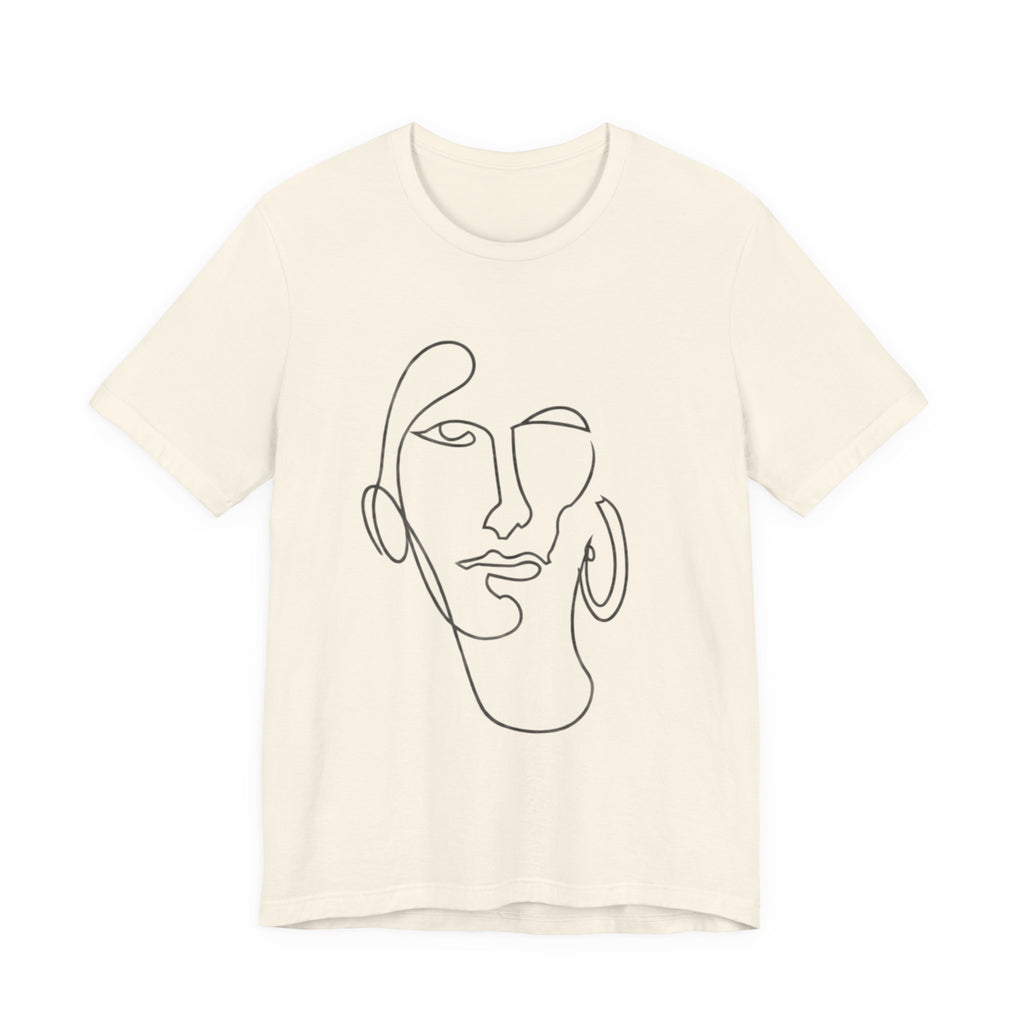 Abstract Line Art Face T‑Shirt — Minimalist One-Line Portrait Tee