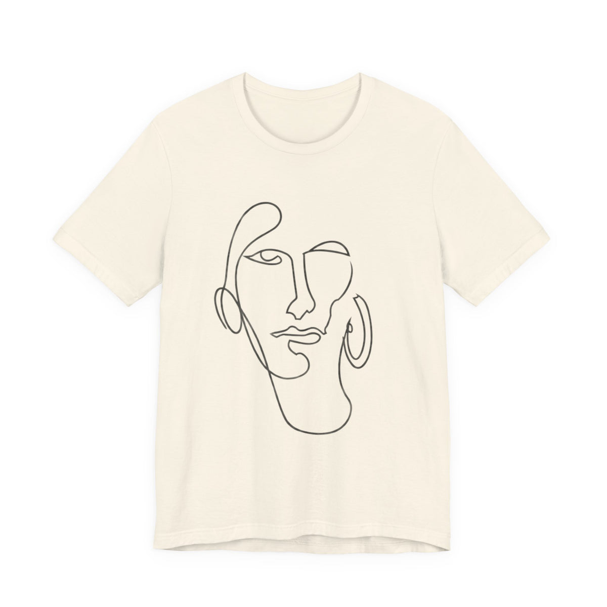 Abstract Line Art Face T‑Shirt — Minimalist One-Line Portrait Tee