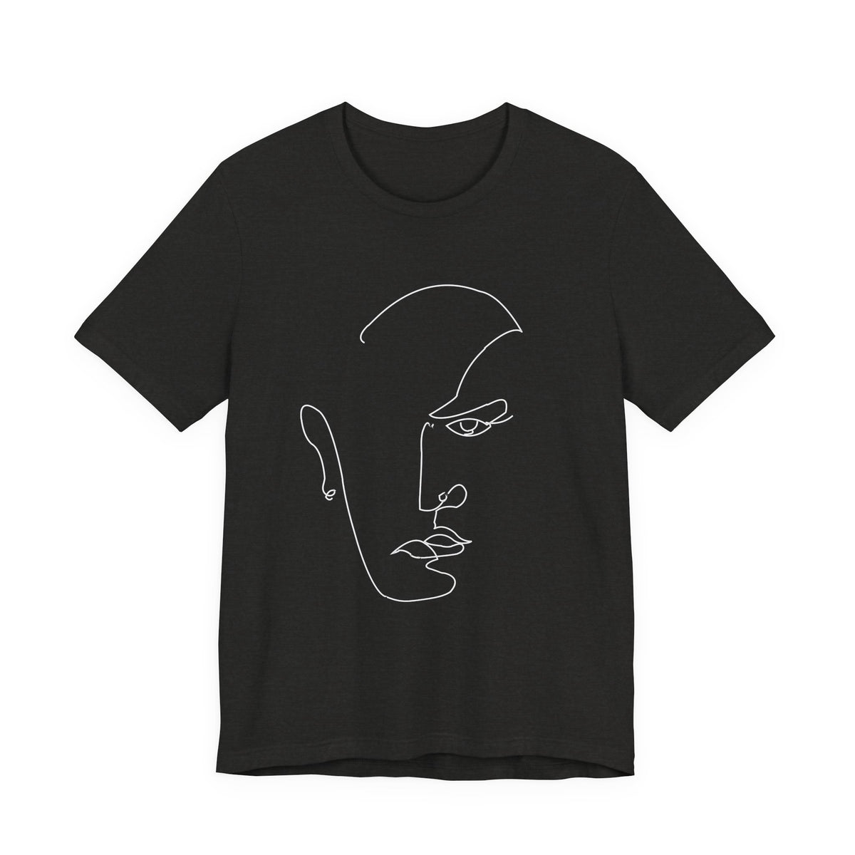 Minimalist Line Art Face Tee — Modern Abstract Graphic T-Shirt