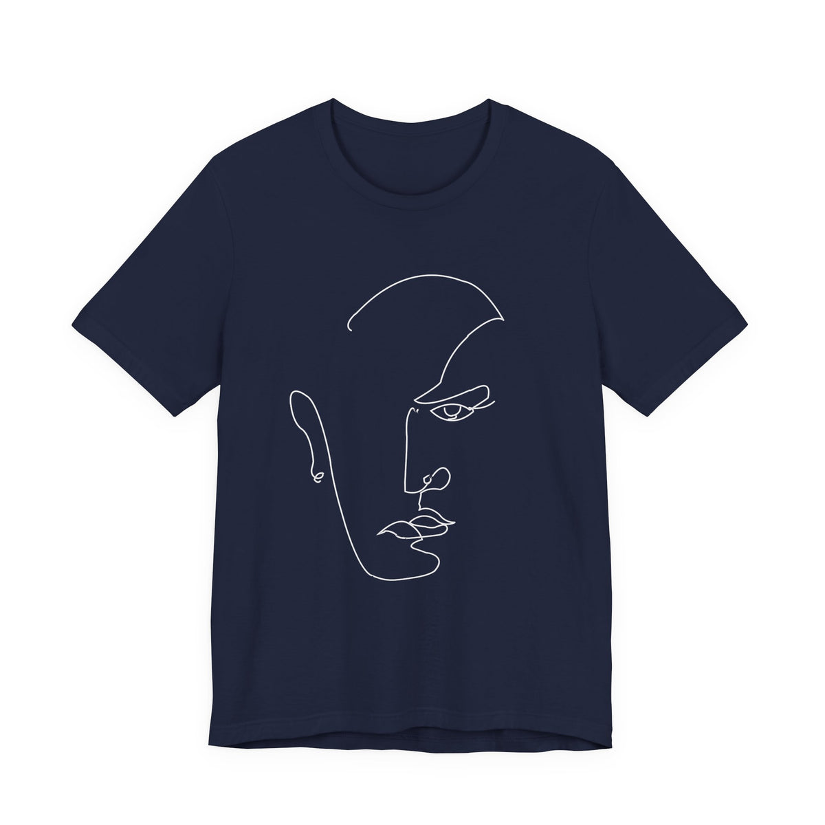 Minimalist Line Art Face Tee — Modern Abstract Graphic T-Shirt