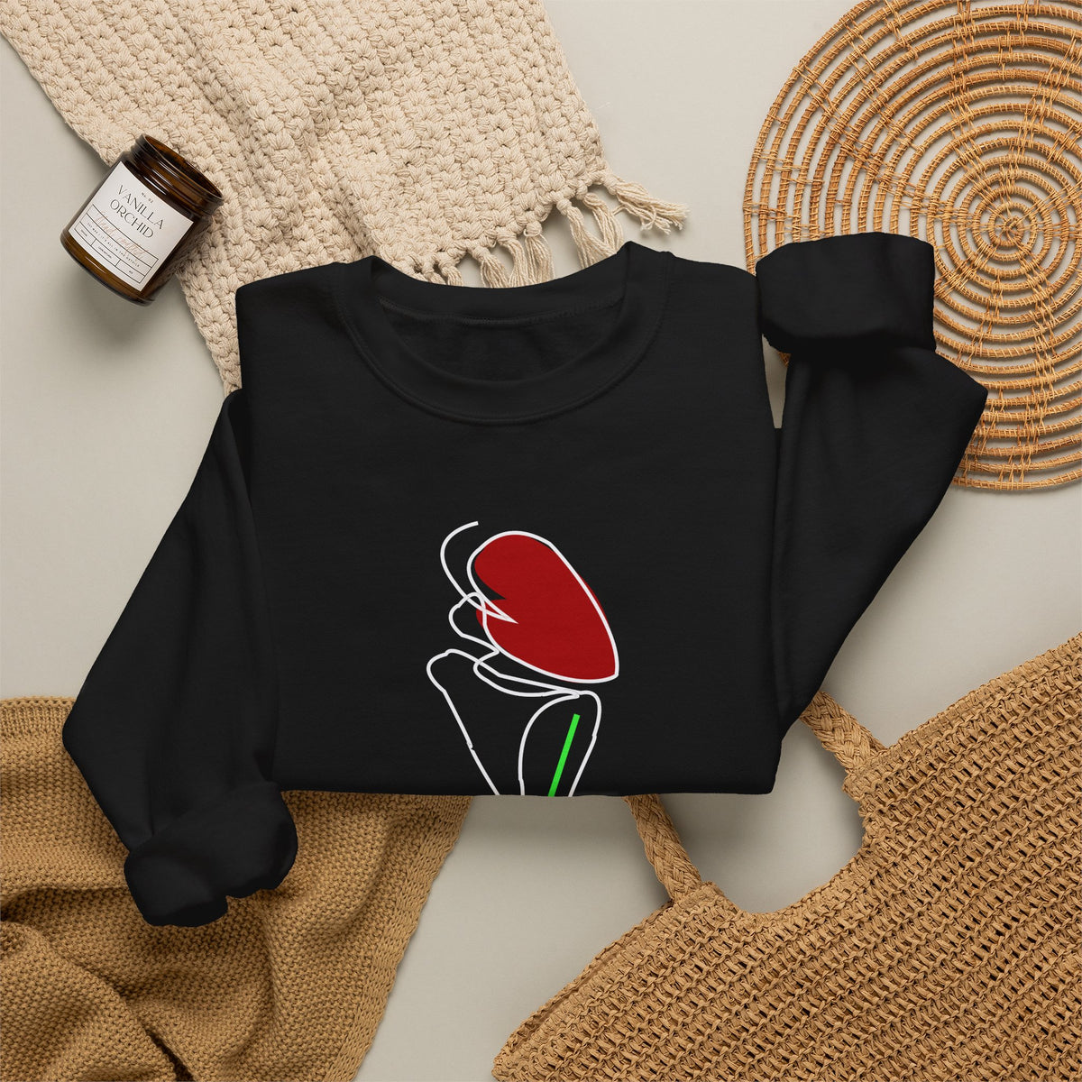 Minimal Pink Tulip Sweatshirt – Simple Floral Crewneck