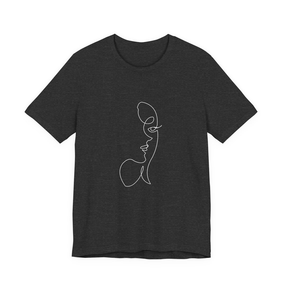 Minimal One-Line Face T-Shirt — Modern Abstract Art Tee