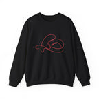 Crewneck Sweatshirt with Minimalist Heart Cat Line Art – Cute Pet Lover Graphic