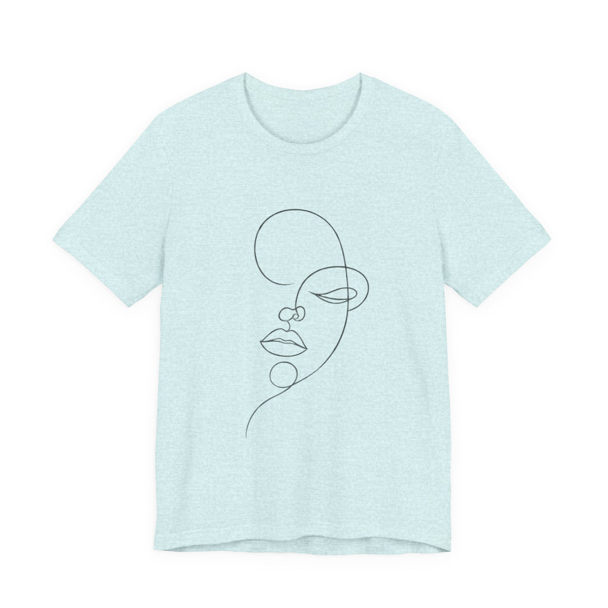 Minimal Line Art Face T-Shirt — One-Line Abstract Portrait Tee