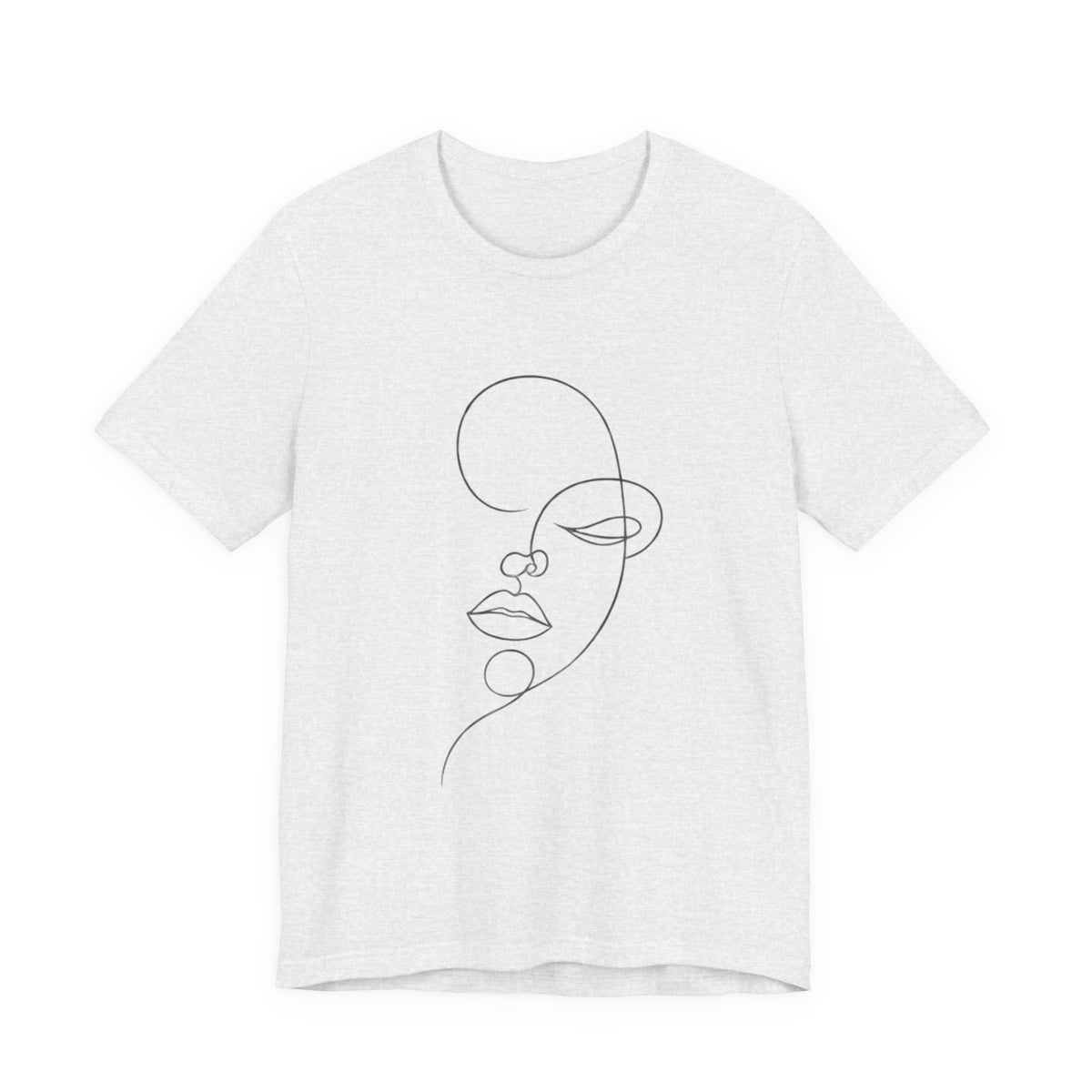 Minimal Line Art Face T-Shirt — One-Line Abstract Portrait Tee