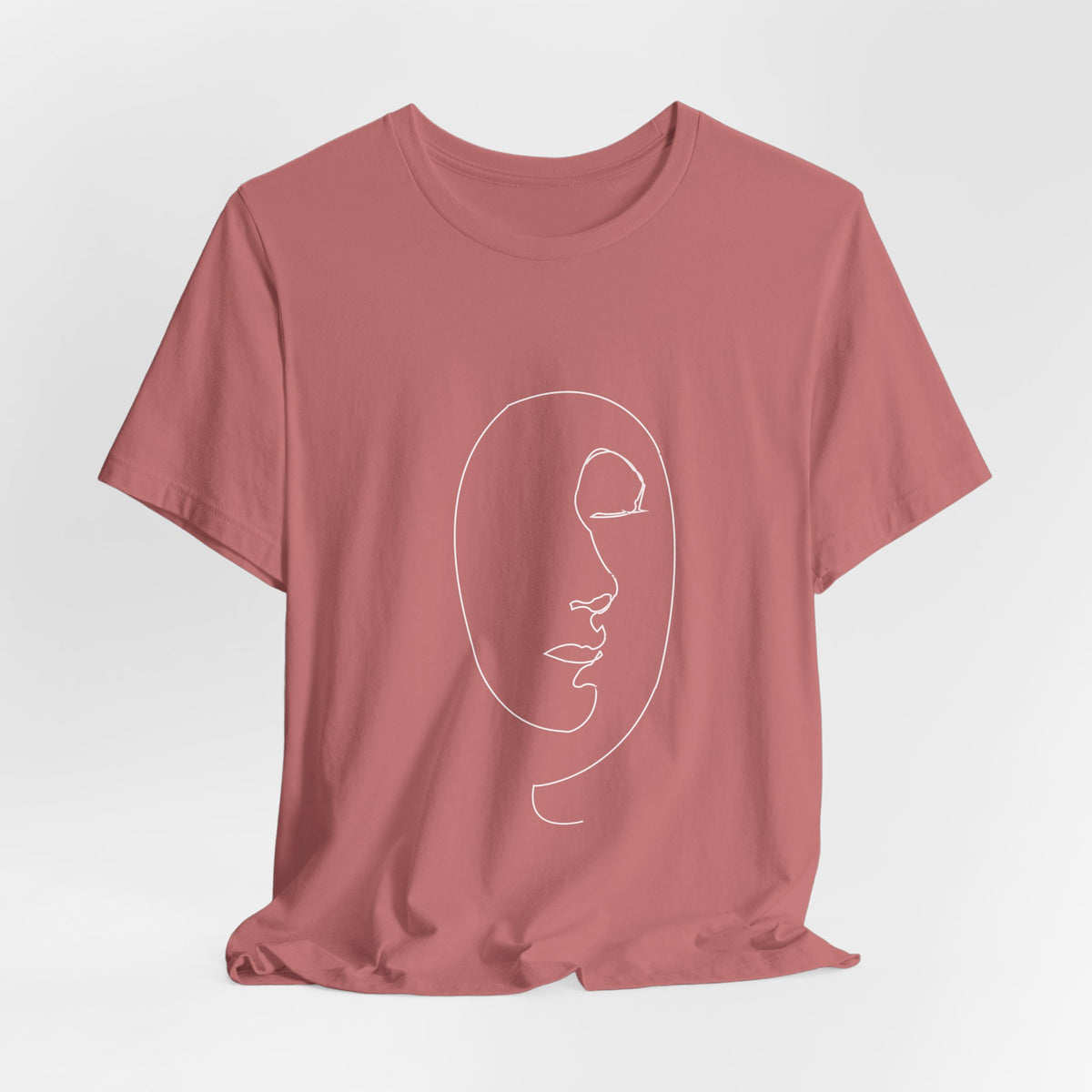 Minimal Line Art Face T‑Shirt