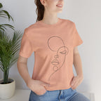 Minimal Line Art Face T-Shirt — One-Line Abstract Portrait Tee