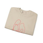 Minimalist Line-Art Face Sweatshirt — Modern Abstract Crewneck