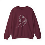 Minimal Line Art Face Sweatshirt — Chic Abstract Crewneck