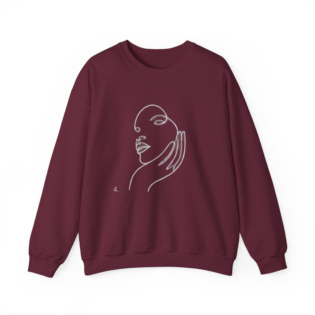Minimal Line Art Face Sweatshirt — Chic Abstract Crewneck