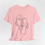 Abstract Line Art Face T‑Shirt — Minimalist One-Line Portrait Tee