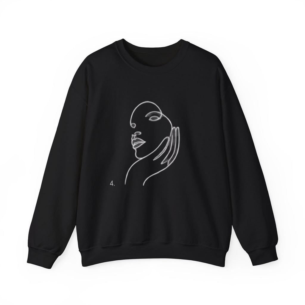 Minimal Line Art Face Sweatshirt — Chic Abstract Crewneck