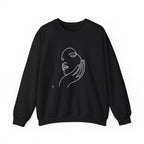 Minimal Line Art Face Sweatshirt — Chic Abstract Crewneck