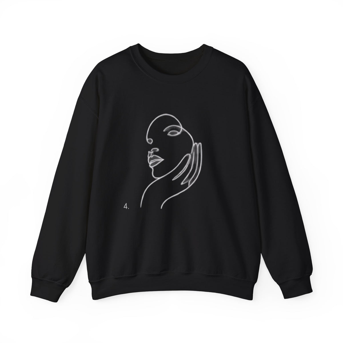 Minimal Line Art Face Sweatshirt — Chic Abstract Crewneck