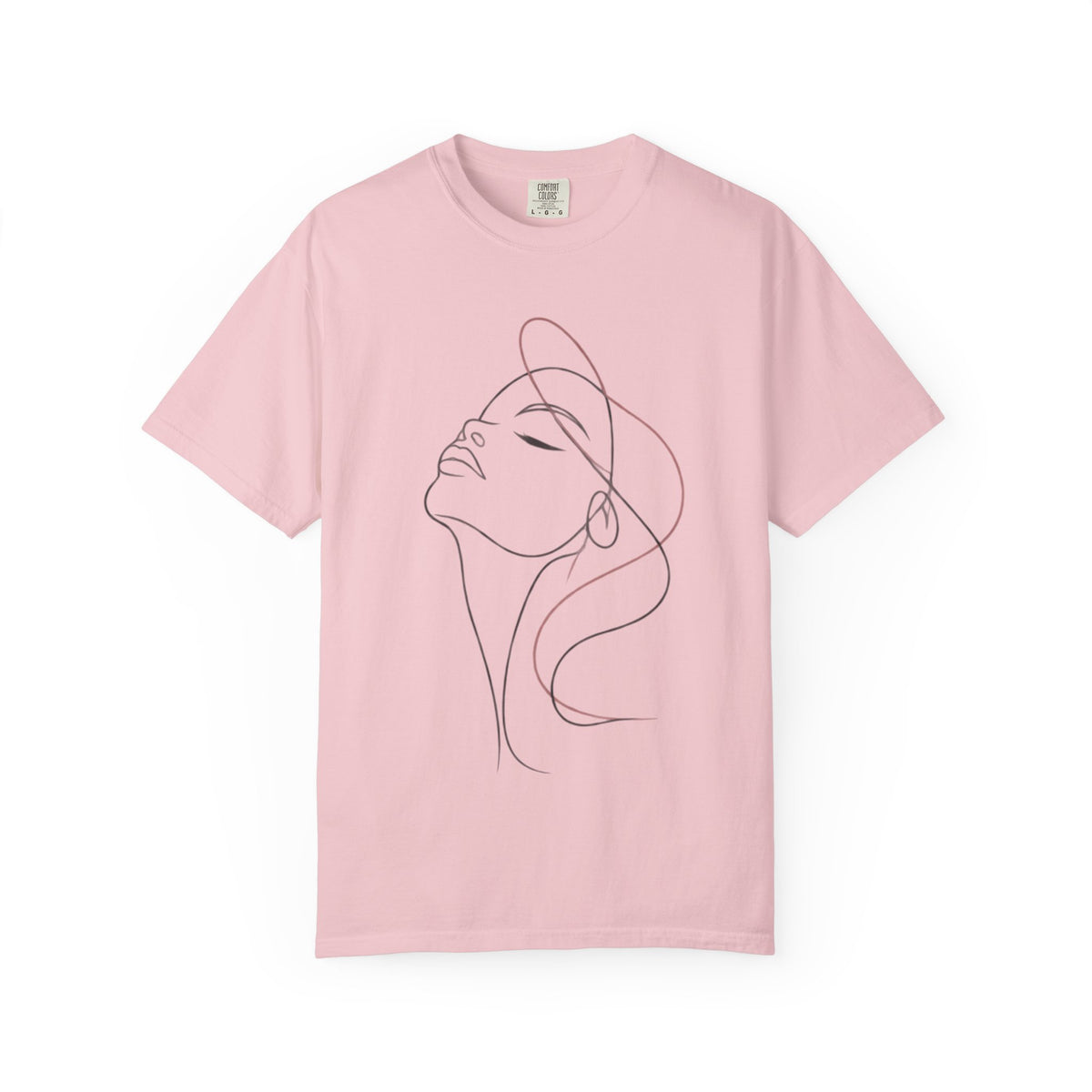 Line Art Face T-Shirt — Minimalist Woman Profile Graphic Tee