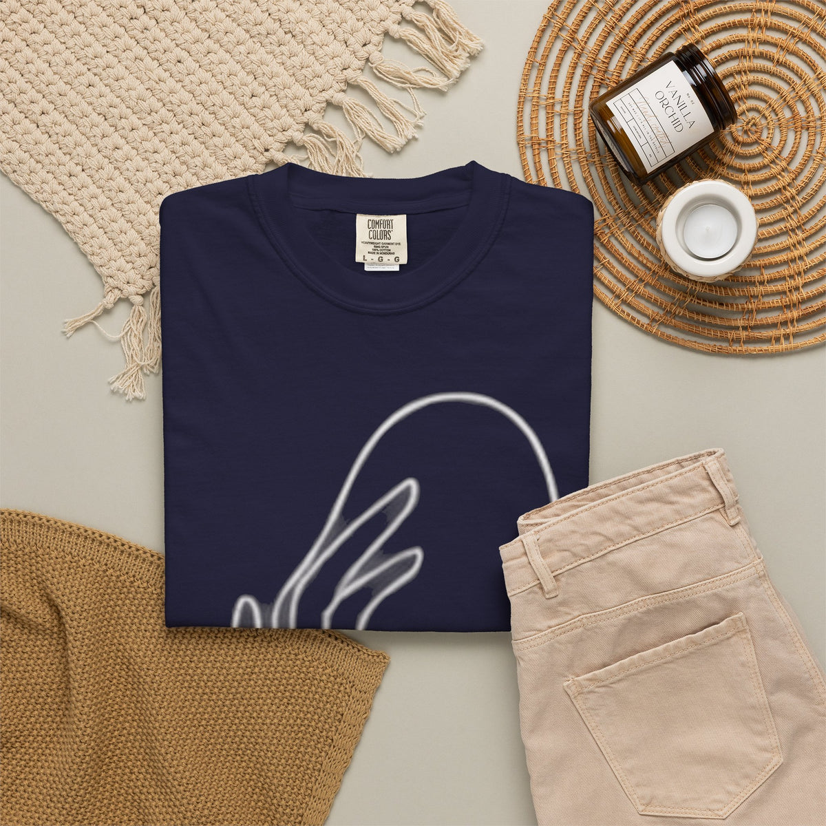 Minimalist Line Art Hand T-Shirt — Modern Abstract Graphic Tee