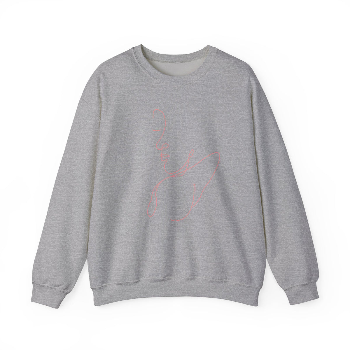 Minimal Line Art Whale Crewneck Sweatshirt – Pink Whale Sketch Pullover