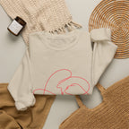 Crewneck Sweatshirt with Minimalist Heart Cat Line Art – Cute Pet Lover Graphic