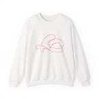 Crewneck Sweatshirt with Minimalist Heart Cat Line Art – Cute Pet Lover Graphic